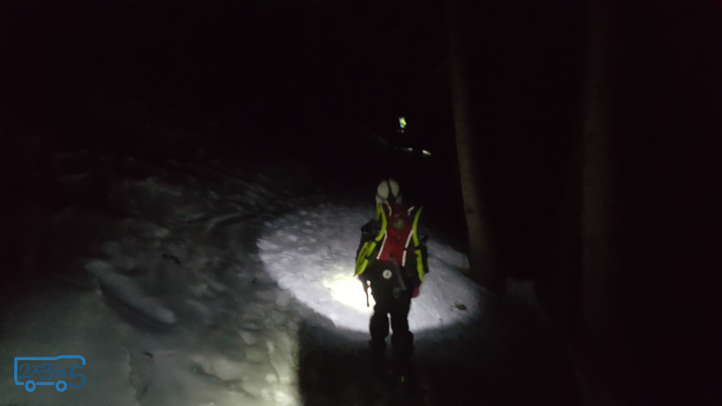 bosco notte neve ciaspole Escursioni in montagna in inverno coi bambini