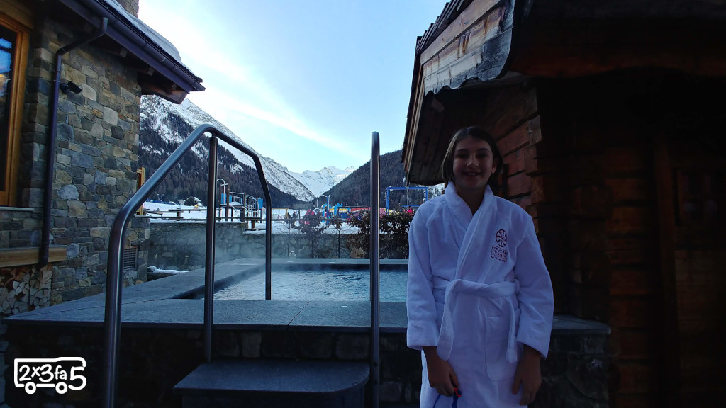 Spa le Bois Cogne bambini Cogne in camper in inverno